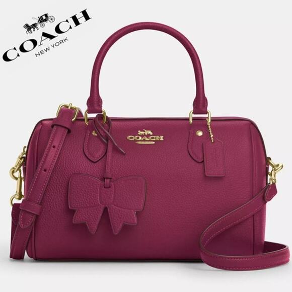 🎁 Coach Rowan Satchel Bag With Bow Charm